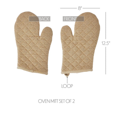 Burlap Natural Oven Mitt Set of 2 - The Fox Decor
